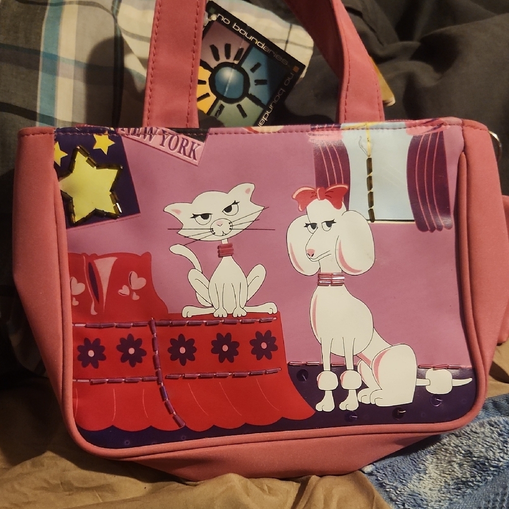 No Boundaries Pink Mini Bag with Cartoon Illustrations